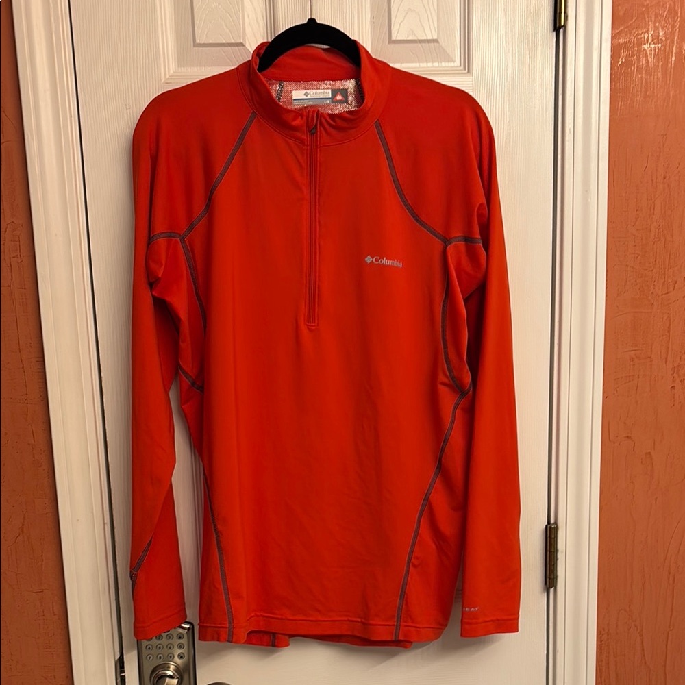 Columbia orange Omni heat running shirt
